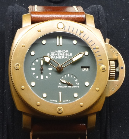 Panerai Luminor Submersible 1950 PAM Replica Watches With Brown Straps